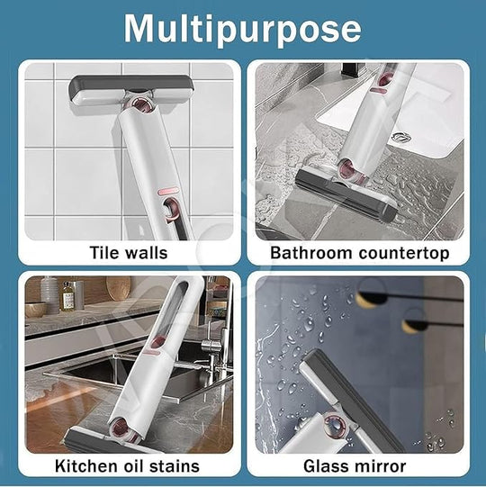 Mini Mop for Kitchen, Floor, Glass, Car & More - 2 Sponges, Self Squeeze, Strong Absorbent, Wet & Dry Use, Multicolour, ABS & Sponge Material