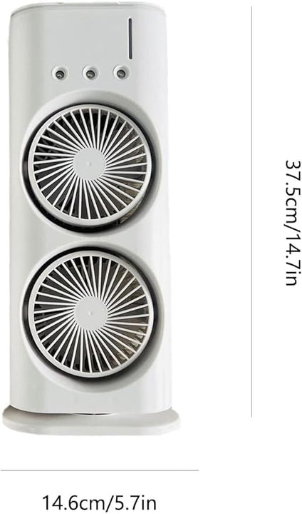 Portable Fan Double Ended Spray Fan Desk Fan with Cooler USB Rechargeable Mini Desktop Table Cooling Fan
